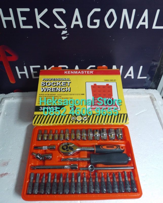 KENMASTER Kunci Sok Set 38 Pcs PREMIUM PROFESSIONAL Socket Wrench ...