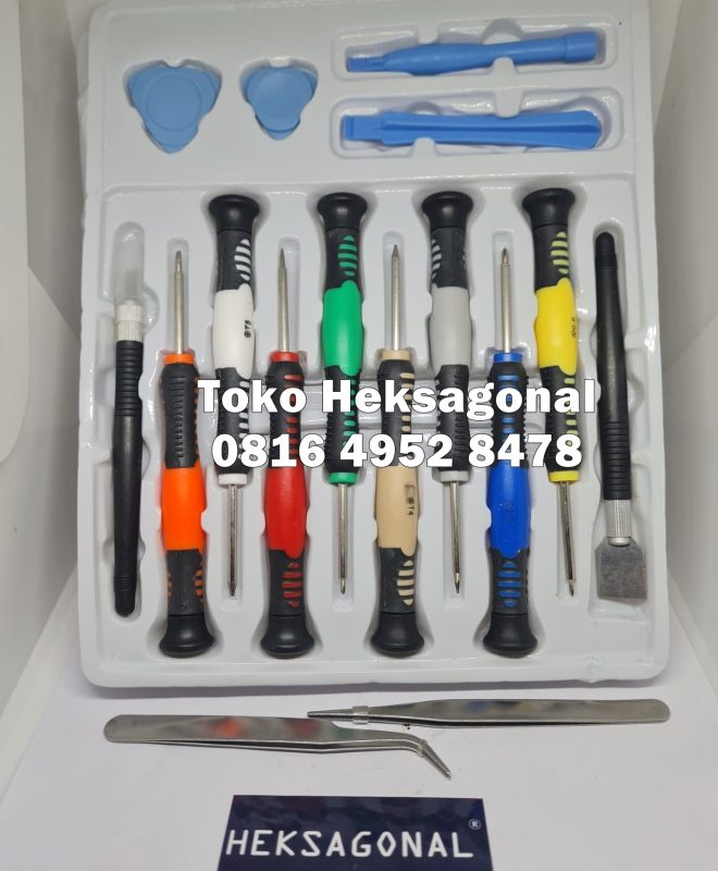 Set Handphone Obeng set reparasi smartphone handphone alat elektronik 16in1 ...