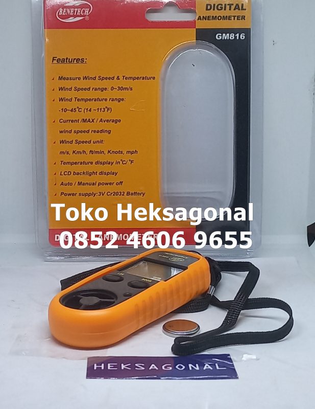 Digital Anemometer Pengukur Kecepatan Angin Thermometer AnemoMeter ...